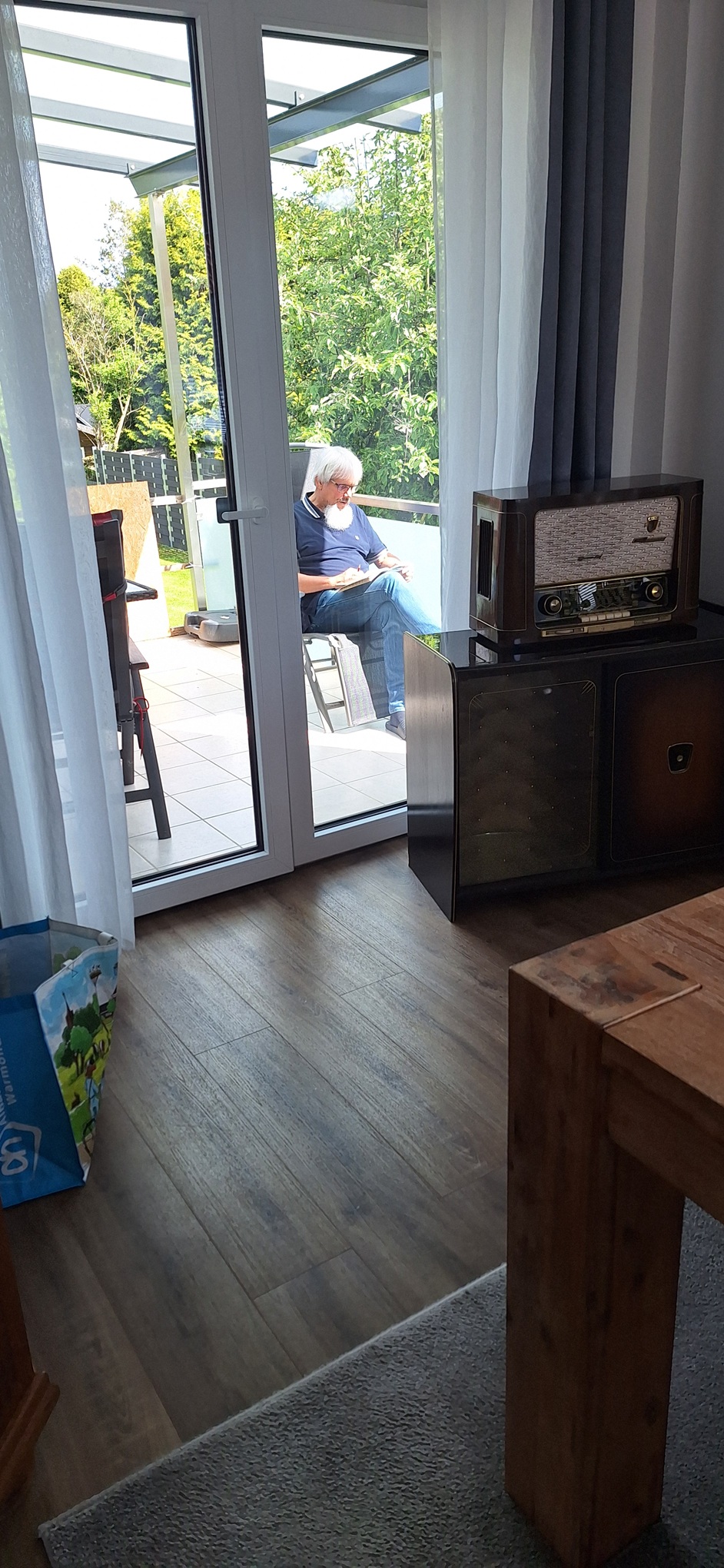 Bert op het balkon